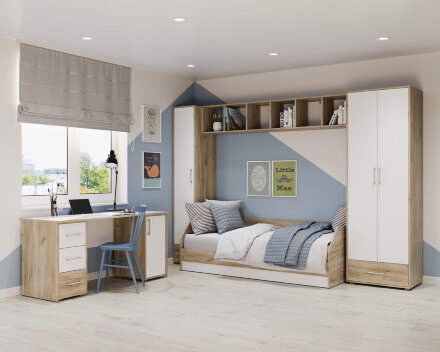 Модульная детская Оливия, Серый дуб/Белый (Композиция 3) 