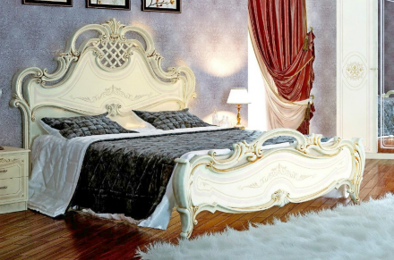 Кровать шелкография СГ-10Ш Грация, Слоновая кость ​ 