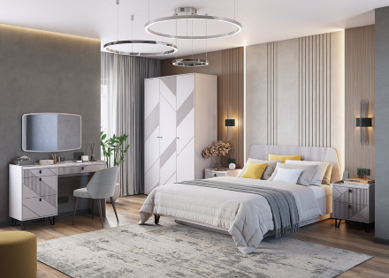 Кровать со спинкой МДФ и подъемным механизмом Кашемир 