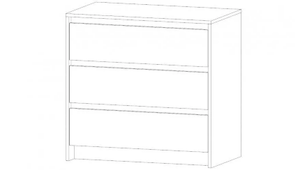 Комод 3 ящика Бостон, дуб Вотан 