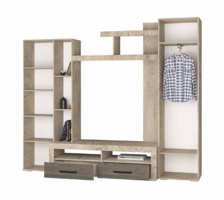 Гостиная Марсель-4, дуб эндгрейн - ясень анкор темный 