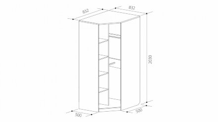 Шкаф угловой с зеркалом Юниор-7 (Прованс) 