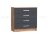 Комод 800 Мартина, графит/дуб крафт  