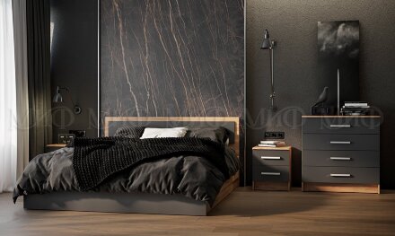 Комод 800 Мартина, графит/дуб крафт  