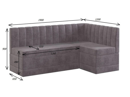 Кухонный уголок Томенто (с коробом для хранения) 