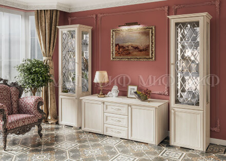 Полка со стеклом Парма, Сандал 