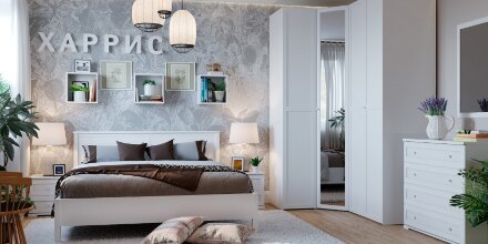 Шкаф угловой Харрис с зеркалом 