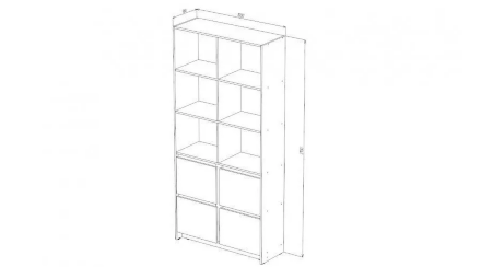 Стеллаж большой Бостон, дуб Вотан 