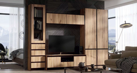 Стеллаж большой Бостон, дуб Вотан 