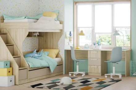 Двухъярусная Кровать Акварель НМ 041.51 