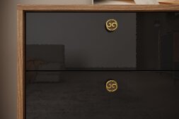 Шкаф-сервант ШКС-1 Brass (Брасс), черный глянец