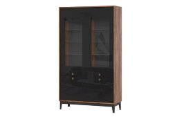 Шкаф-сервант ШКС-2 Brass (Брасс), черный глянец