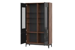 Шкаф-сервант ШКС-2 Brass (Брасс), черный глянец