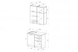 Кухонный гарнитур Глория мини, 100 см