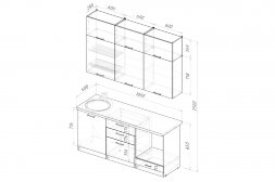 Кухонный гарнитур Глория макси 2, 180 см