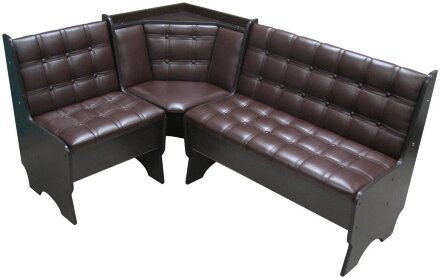 Угловая скамья Аленка-17, венге/экокожа Терра Эффект 221 коричневый  