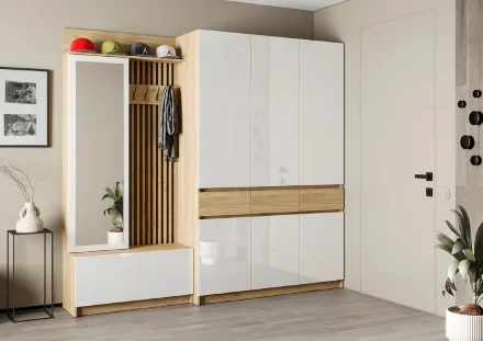 Модульная прихожая Стоуби, Белый (Композиция 4) 