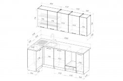 Кухонный гарнитур Глория прайм 400, 110х200 см 