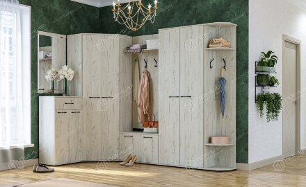 Модульная прихожая Италия 4, Крафт Белый    