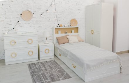 Тумба прикроватная Милан, золото 