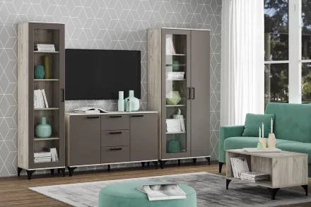 Модульная гостиная Марсель 2, софт графит  