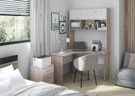 Стол угловой со стеллажом Паскаль 