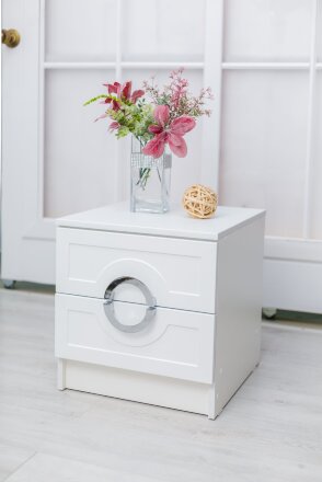 Тумба прикроватная Милан, серебро 