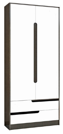 Шкаф 2х-створчатый Гавана, белый глянец 