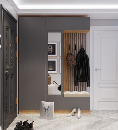 Шкаф универсальный Руэлла, Крафт золотой/Графит серый 