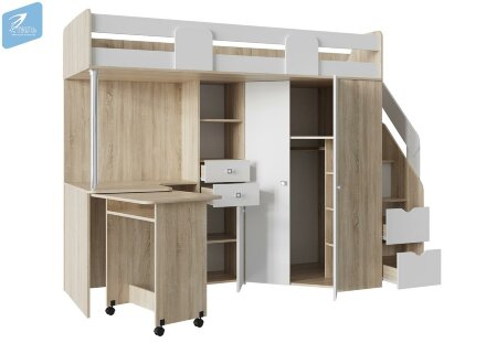 Кровать-чердак Мийа, сонома 