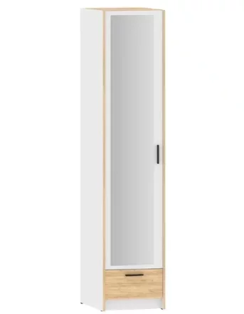 Шкаф для одежды Оттавия НМ 011.20 (фасад с зеркалом), Белый  