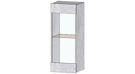 Шкаф со стеклом Даллас, Цемент светлый 