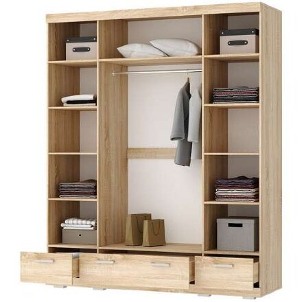 Шкаф Соната ШСЗ-1800, Сонома/Белый глянец  