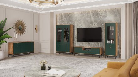 Комод КМ-2 Brass (Брасс), изумруд 