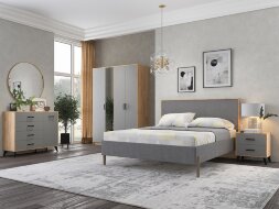 Модульная спальня Svetlana Loft, дуб золотой / серый