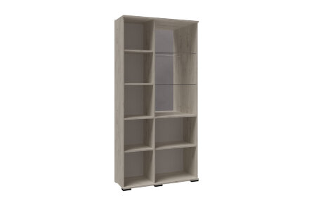 Шкаф с полками и витриной СШ-2  София, Дуб крафт белый 