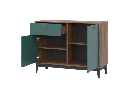 Комод КМ-3 Brass (Брасс), изумруд 