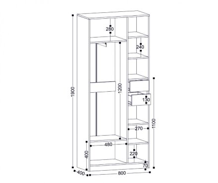Шкаф двустворчатый Стефани 