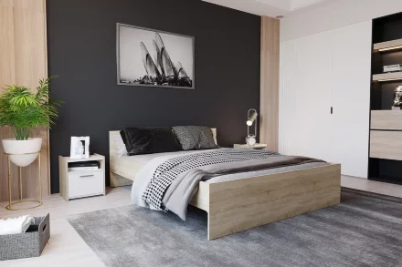 Кровать Симпл, 1,6 Дуб Сонома 