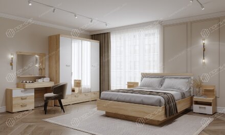 Стол косметический СКС-1200 Соната, Сонома/Белый глянец  