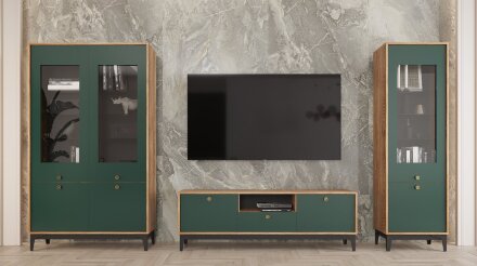 Шкаф-сервант ШКС-1 Brass (Брасс), изумруд 