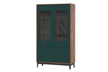 Шкаф-сервант ШКС-2 Brass (Брасс), изумруд 