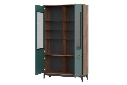 Шкаф-сервант ШКС-2 Brass (Брасс), изумруд 