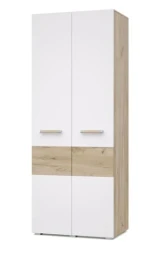 Шкаф двустворчатый В20 Виора, Серый дуб/Белый