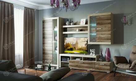 Навесная полка НПС-1200 Соната, Сонома/Сакраменто 