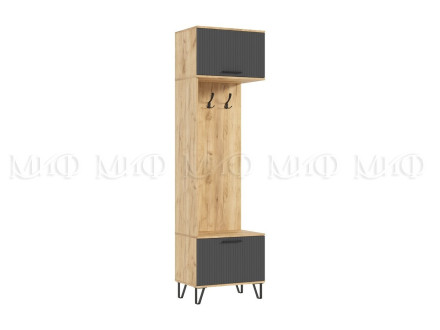 Шкаф с вешалкой Флэш, Графит/Дуб Крафт 