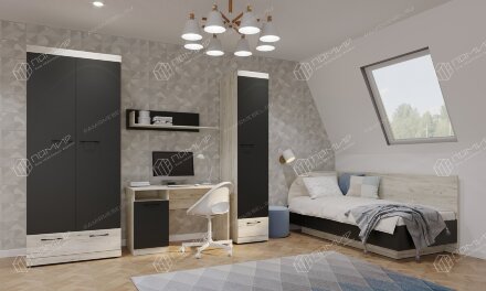 Шкаф Соната ШС-450, Крафт белый - Антрацит 