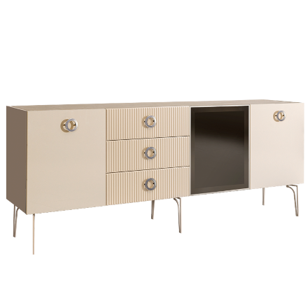 Комод (для гостиной) 2.1  БМКМ-5(Fi) [4]  (1 дверь стекло-2 двери лак) Bogemia Fillini 