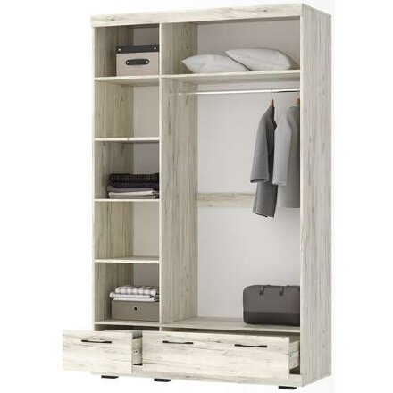 Шкаф Соната ШСЗ-1350, Крафт белый - Антрацит 