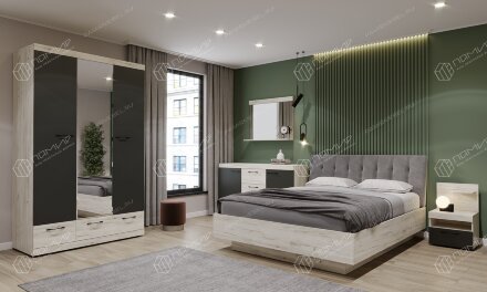 Шкаф Соната ШСЗ-1350, Крафт белый - Антрацит 